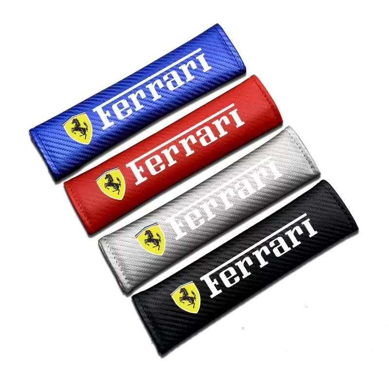 2 uds cubierta de cinturón de seguridad de coche de fibra de carbono almohadilla protectora de hombro para Ferrari SJ 308 GT4 328 GTB GTS F355 360 Modena F430 458ltalia