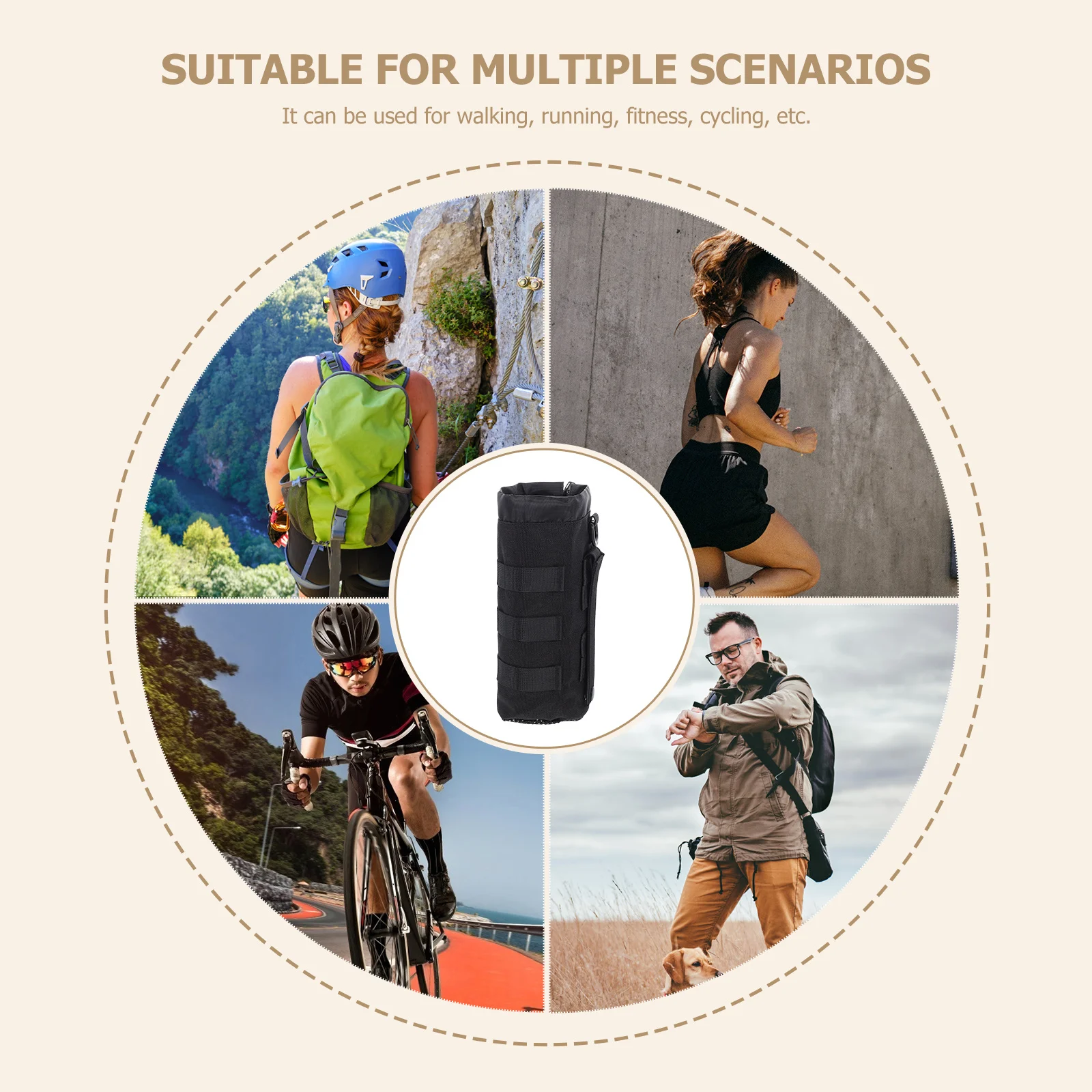 

Outdoor Water Bottle Carrier Bag Lightweight Portable Strap Heat Retaining Waterproof Non-Skid Bottle Holder for Hiking Camping