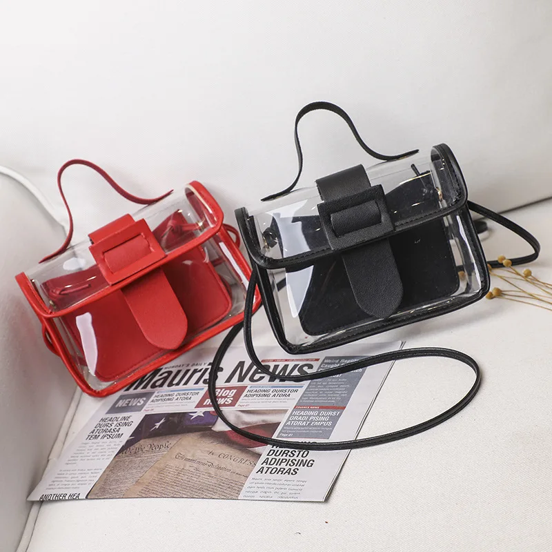 

Korean PVC Jelly Tote - Transparent Summer Shoulder Bag for Women, Y2K Clear Messenger Purse Beach Festival Trend