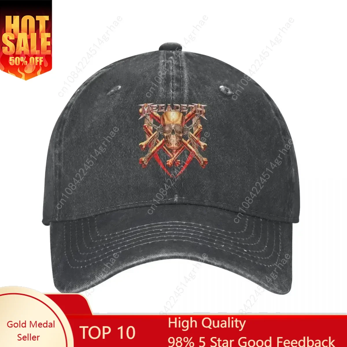 

Classic Megadeths Baseball Cap for Men Women Distressed Snapback Hat Metal Music Outdoor Summer Gift Caps Hat