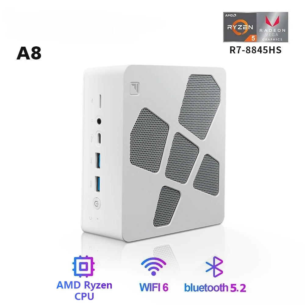 FIREBAT A8 ryben7 8845HS 16GB 512GB DDR5 WiFi6 BT5.2 USB4 AI aplikacja MiniPC AMD R7 PCIE4.0 Mini komputer stacjonarny PC komputer Gamerng