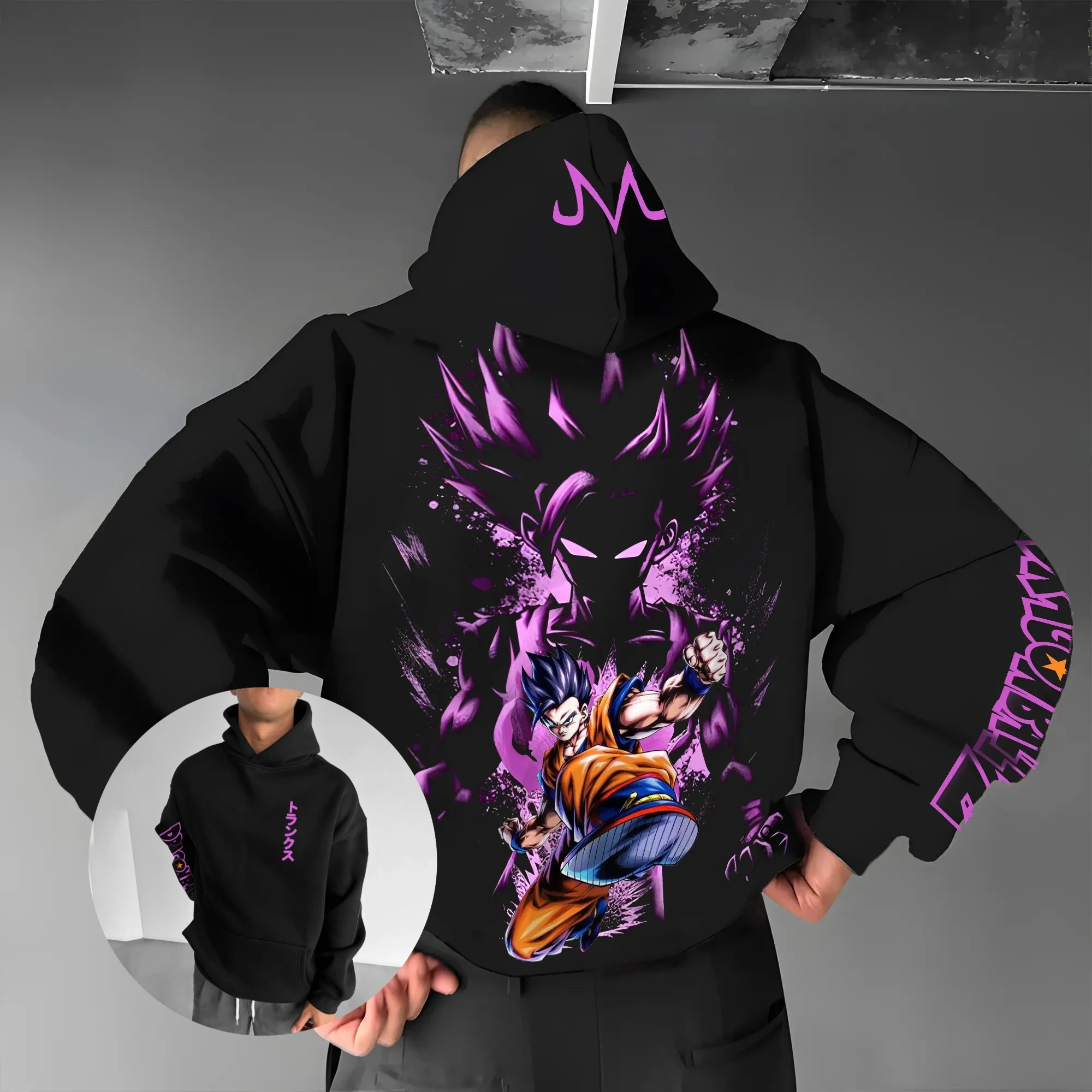 

Oversized Dragon Ball Goku Anime Graphic Hooded Sweatshirt Men Women Streetwear Pullover Hoodie Casual Spring Autumn Fashion Top
