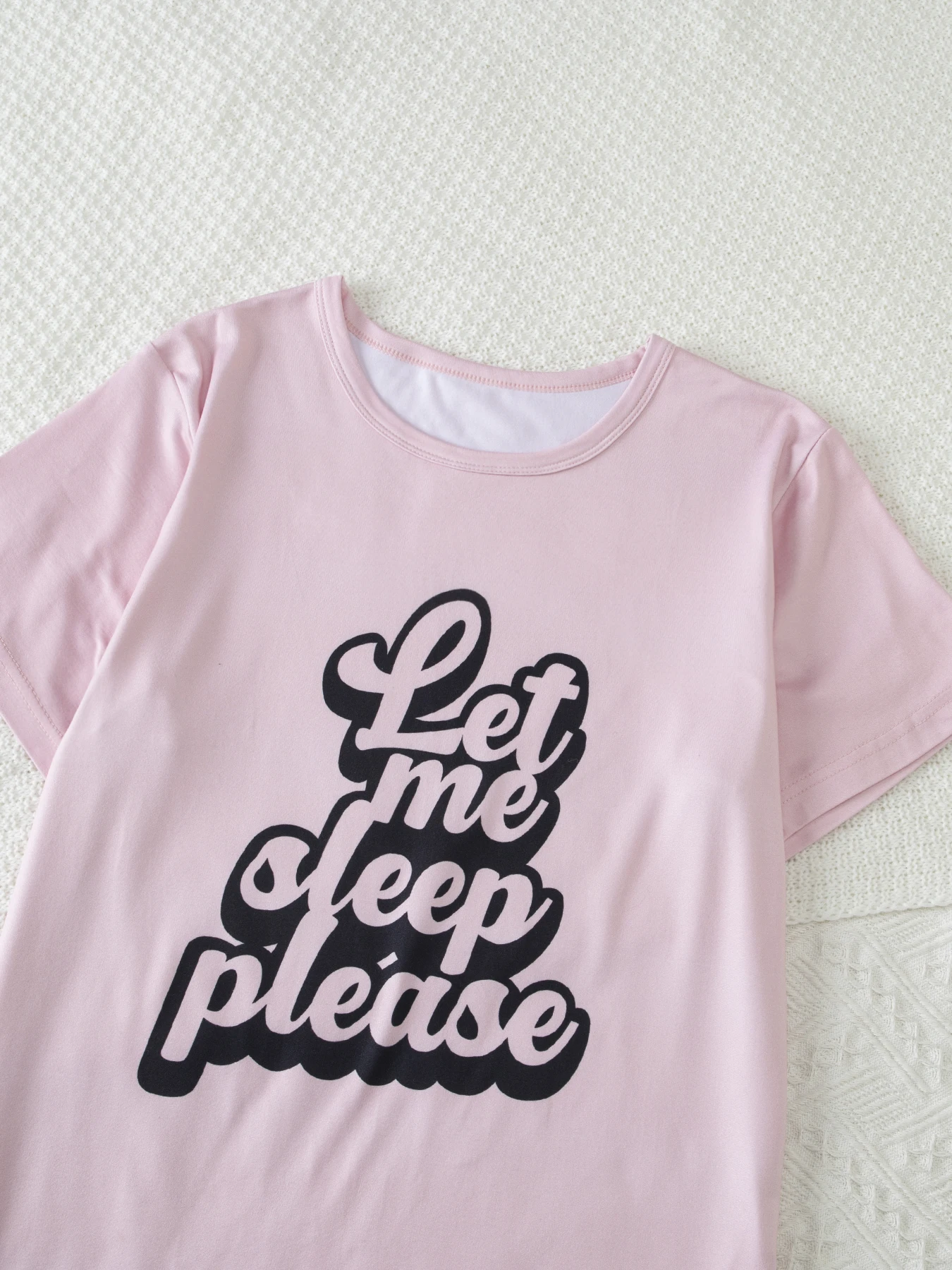 2-teiliges Set aus süßen und niedlichen Kurzarm-Shorts für Teenager-Mädchen, lässiges und vielseitiges Schlafanzug-Set für Mädchen in der Mittelstufe – Detail 7