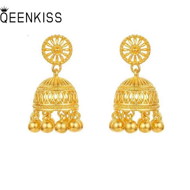 

QEENKISS Gold Vintage Tassel Long Stud Earrings For Women Wedding Party Birthday Christmas Bride Mother Girl Lady Gifts EG5459