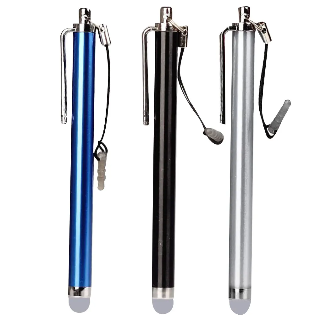 

3pcs 185mm Capacitor Pen With Replacement Tips Perfect For Drawing Games Emails Note Taking On Tablets Laptops Black Silver Blue