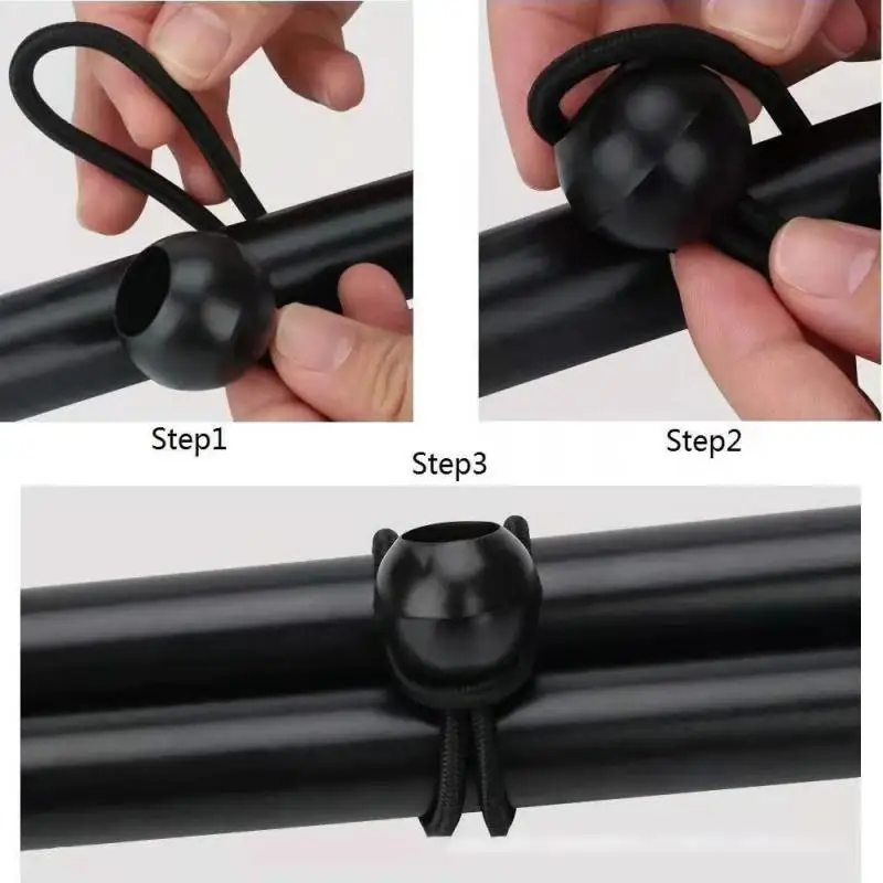 5/10/20Pcs Multi-functional Fixed Rope Ball Plastic Ball Outdoor Tent Storage Elastic Rope Buckle Rubber Band Camping Survival