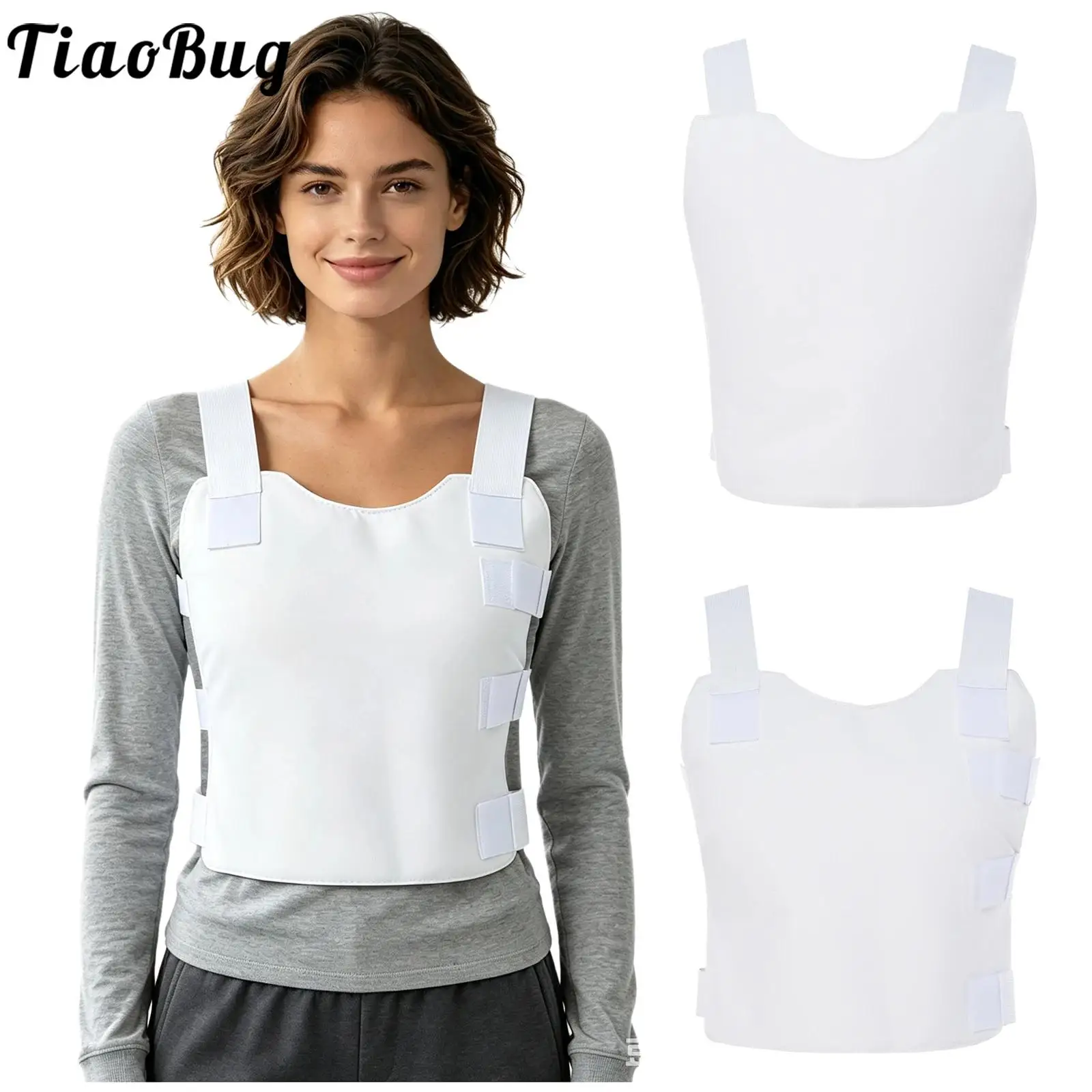 Unisex Adults Post Surgery Chest Support Vest Elastic Straps with Hook-loop Closure Padded Chest Compression Wrap for Recovery