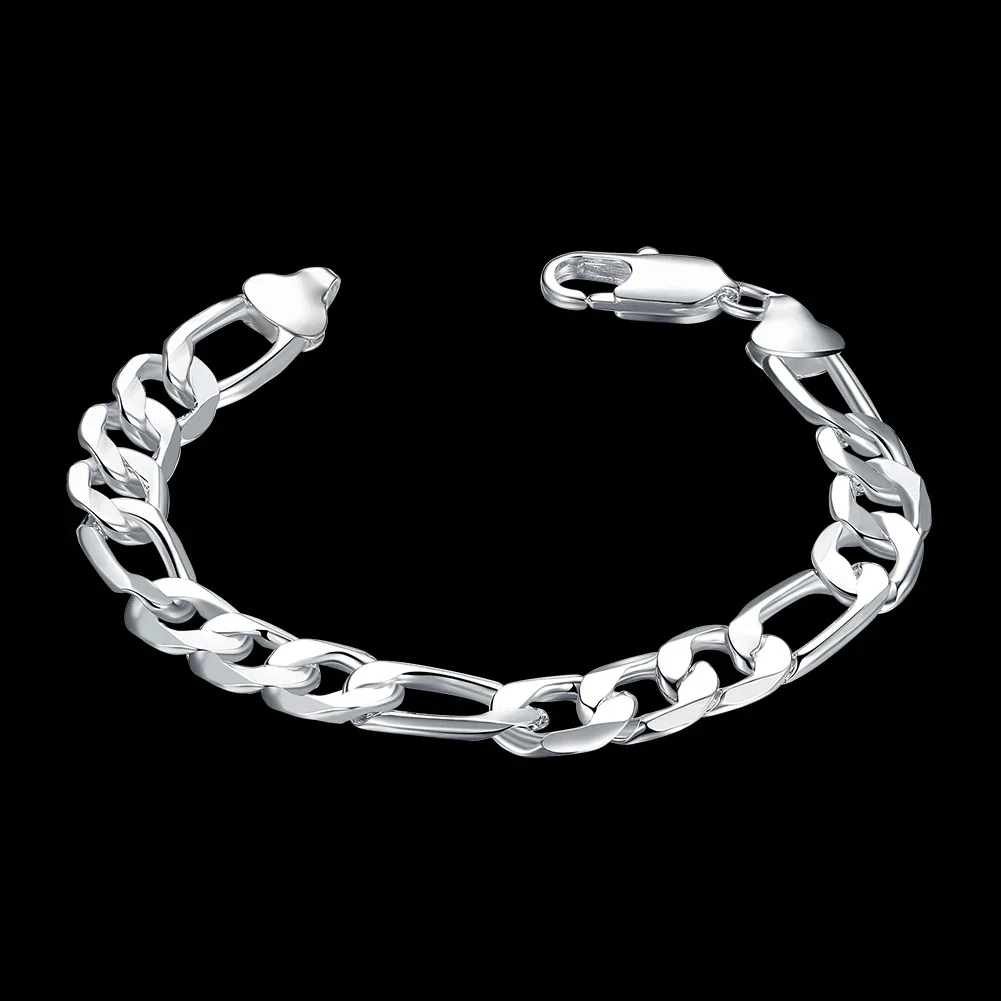 Charm 925 Sterling Silver classic 4-6-8-10-12MM geometry bracelet for women original Fashion jewelry party Wedding Accessories