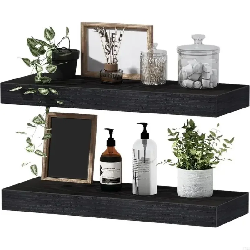 

Heavy Duty Wooden Display Shelves Square Wall Shelves Bathroom Kitchen Living Room Storage Solution for Household Y5GB