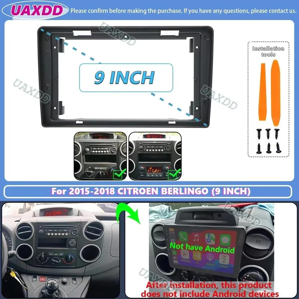For 2015-2018 CITROEN BERLINGO PEUGEOT PARTNER 9INCH Car Stereo Radio Android Frame Panel Cable Harness Adapter Decoder CANBUS