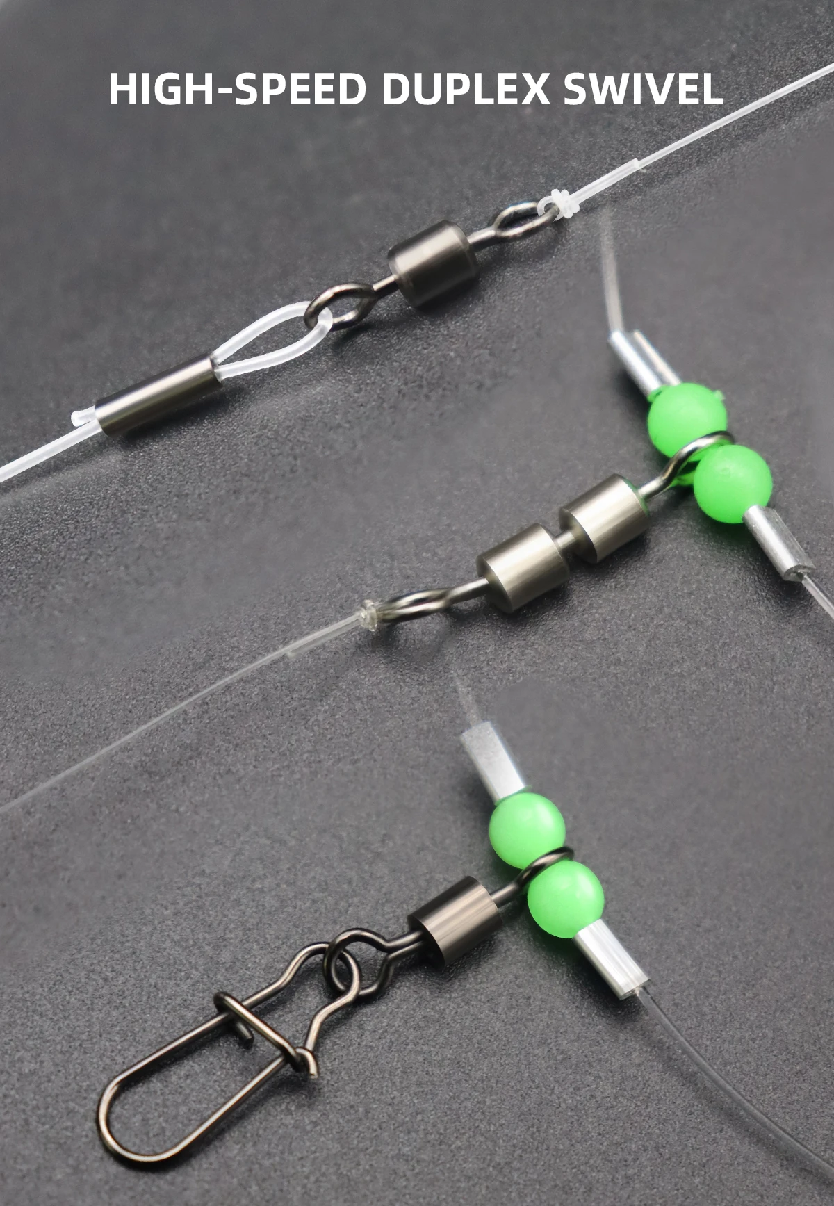 ZYZHE 1 Stück Meeresfischerei-Flapper-Rig mit 2 Haken, vorgebundene Flachfisch-Rigs für Strand- und Uferfischerei auf Seelachs, Sole, Whiting – Detail 5