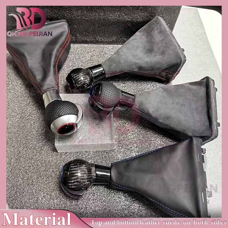 For Audi A3 S3 RS3 Q3 S6 RS6 A4 A5 A7 Passat 7 Golf 7GTI Golf CC automatic shift knob shift lever carbon fiber leather perforate