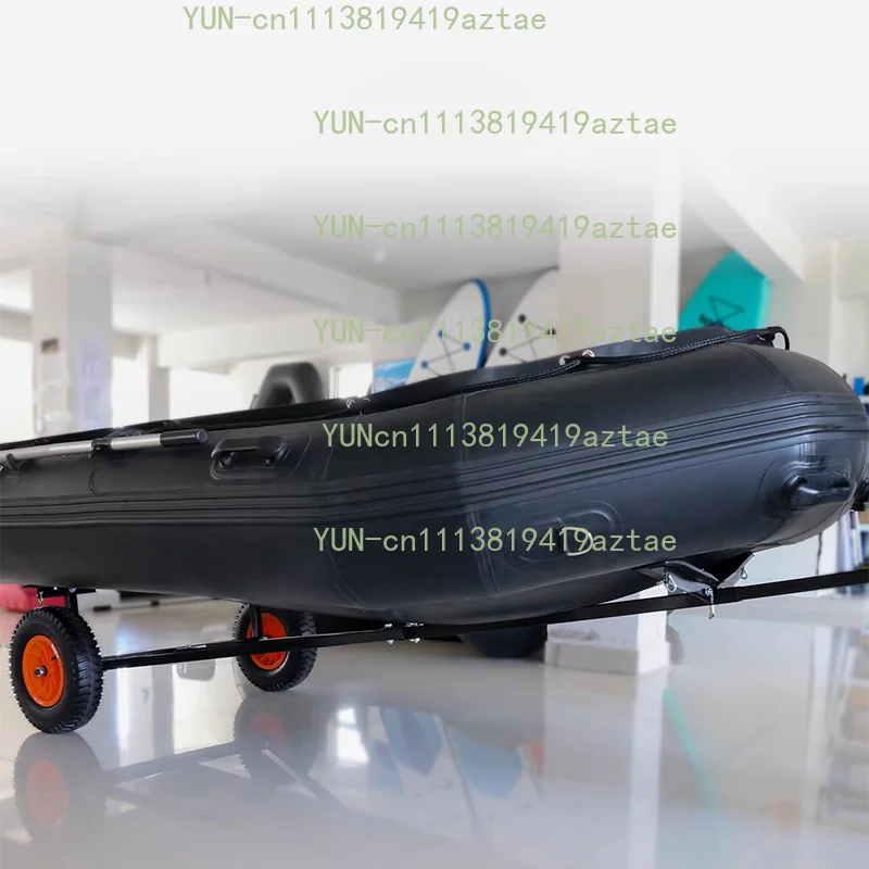 Marine Trailer Carbon Steel Kayak Transport Cart Features 15.7-inch Inflatable Tires and Support Frame Mobile Fishing Boat Trail