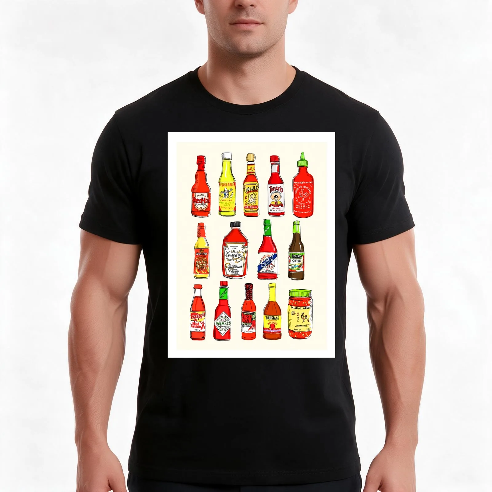 The Most Relevant Hot Sauce In The World T-Shirt, Summer Casual Cotton Tee, Oversized Streetwear Tops, Vintage Graphic Print
