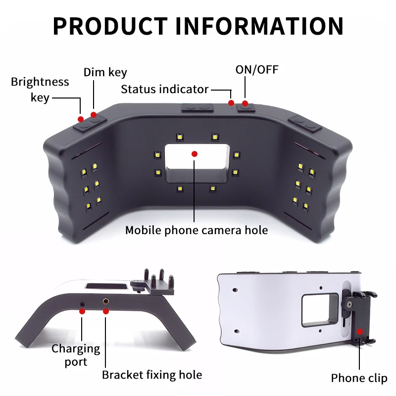 ทันตกรรมบรรจุโคมไฟจัดฟันช่องปาก LED อุปกรณ์การถ่ายภาพปรับ Macro Intraoral Light สําหรับทันตกรรมทันตแพทย์