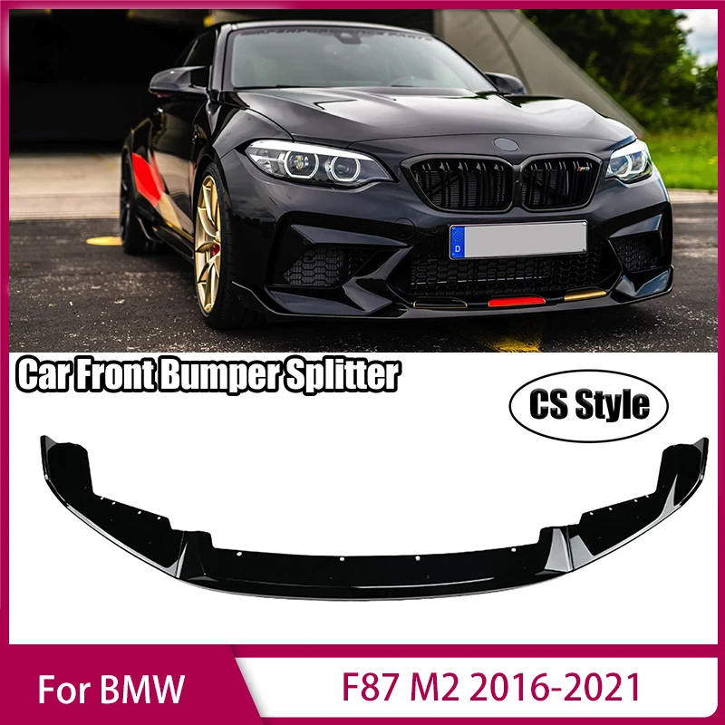 Front Bumper Spoiler Lip Splitter for BMW F87 M2 2016-2021 Trim Exterior Accessores Front Bumper Protection Front Shovel