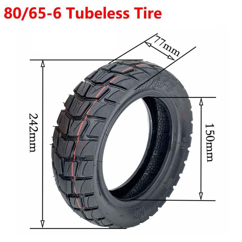 

80/65-6 Tire 10 Inch Hybrid Tire for Kugoo M4 Kaabo Zero 10X Speedway Dualtron 10 Inch Electric Scooter Off-Road Tubeless Tire