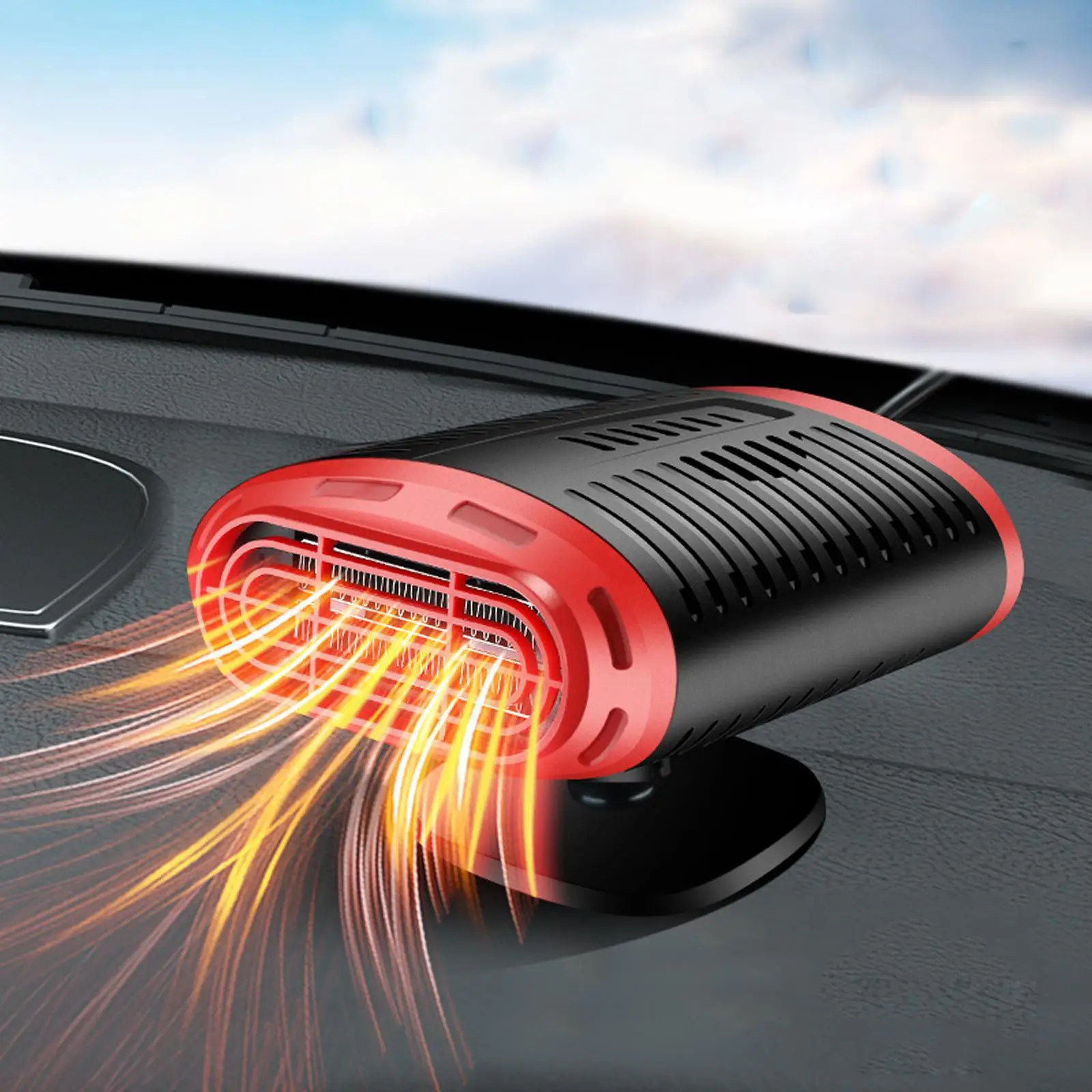 Car Heater 0W Windshield Truck 360 Rotatable Strong Wind RV SUV Defroster Cigarette Lighter Plug 1.5M Cable