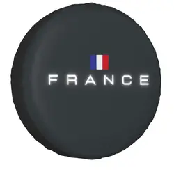 France Flag Tire Cover 4WD 4x4 Trailer French Patriotic Wheel Protector Fit for Toyota Land Cruiser Prado 14
