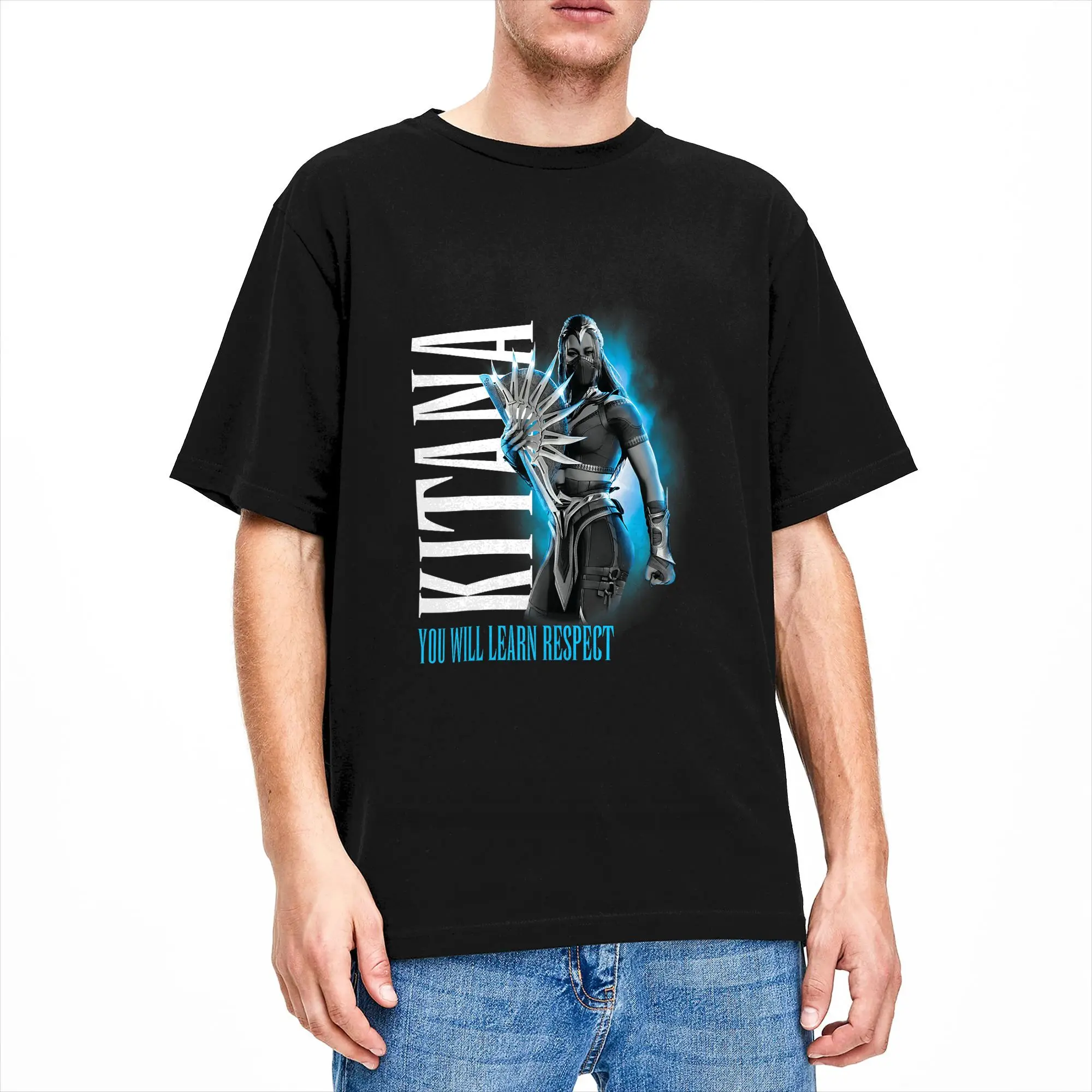 Kitana You Will Learn Respect Mortals Kombats T Shirt Adult  Y2K Basic T-Shirts Beach Crew Neck Leisure Tees Cheap Oversize Tops
