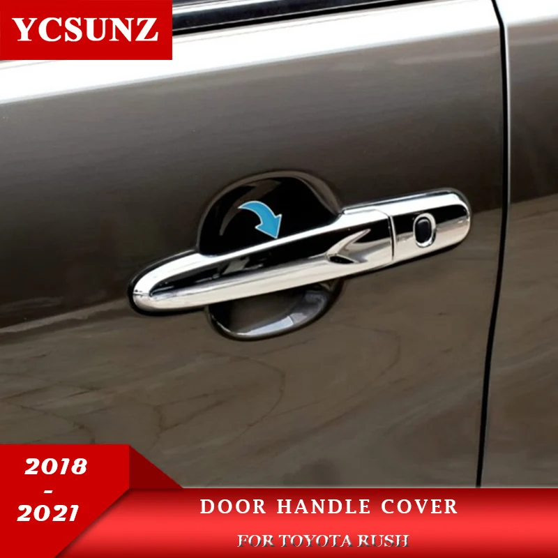 

ABS Door Handle Cover With key holes For Toyota Rush 2018 2019 2020 2021 Black Chrome Car Accessories YCSUNZ