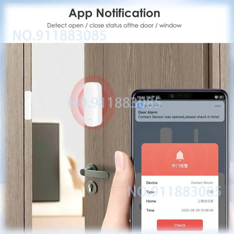 WiFi Zigbee Door Window Sensor Tuya Garage Door Detectors Works With Alexa Google Home Alexa Voice Smart Life APP Remote Alarm