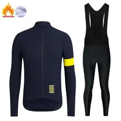 Pro Team High Quaility Cycling Jersey Top Winter Thermal Fleece Long Sleeve Racing Cycling Clothing Outdoor Sport Classic Stripe