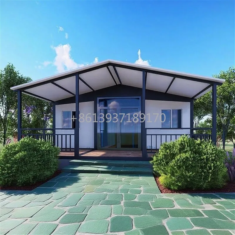 Prefab Modular Tiny House Expandable Tiny House with Front Porch 2-3 Bedroom Foldable Container Home with Full Kitchen Bathroom