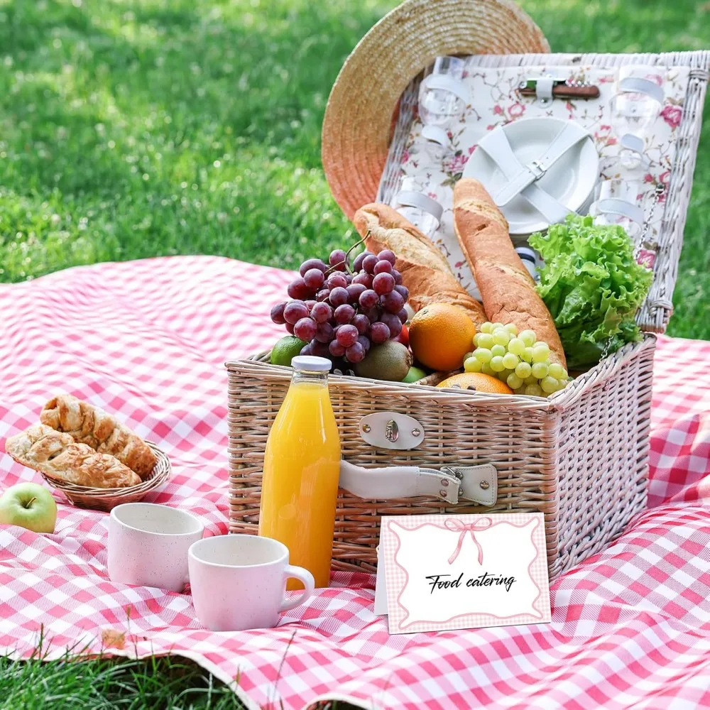 24 قطعة القماش القطني الوردي نزهة الطرف الديكور القوس مكان بطاقات 6x4 بوصة الصيف تحت عنوان القوس خيمة بطاقة كبيرة عطلة الجدول Se #6