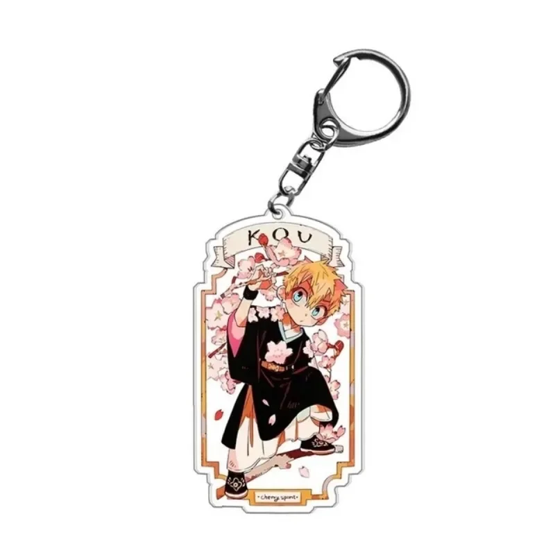 

Anime Toilet-bound Hanako-Kun Keychain Romantic Card Design Acrylic Pendant Key Ring Jibaku Shounen Hanako Kun Key Holder Gifts