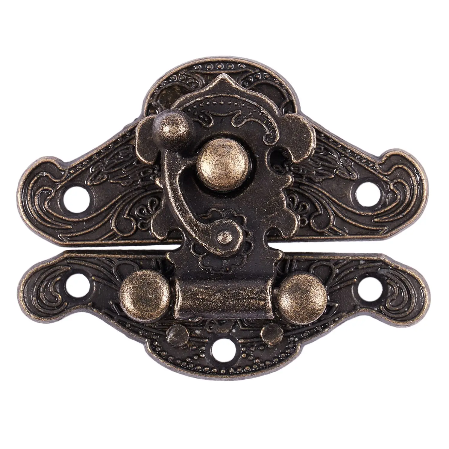 แผ่นกล่องเก็บเครื่องประดับไม้สลักตกแต่งสไตล์วินเทจแนวย้อนยุคกลอนล็อคหน้าอกขนาด: ขนาดเล็กพิเศษ