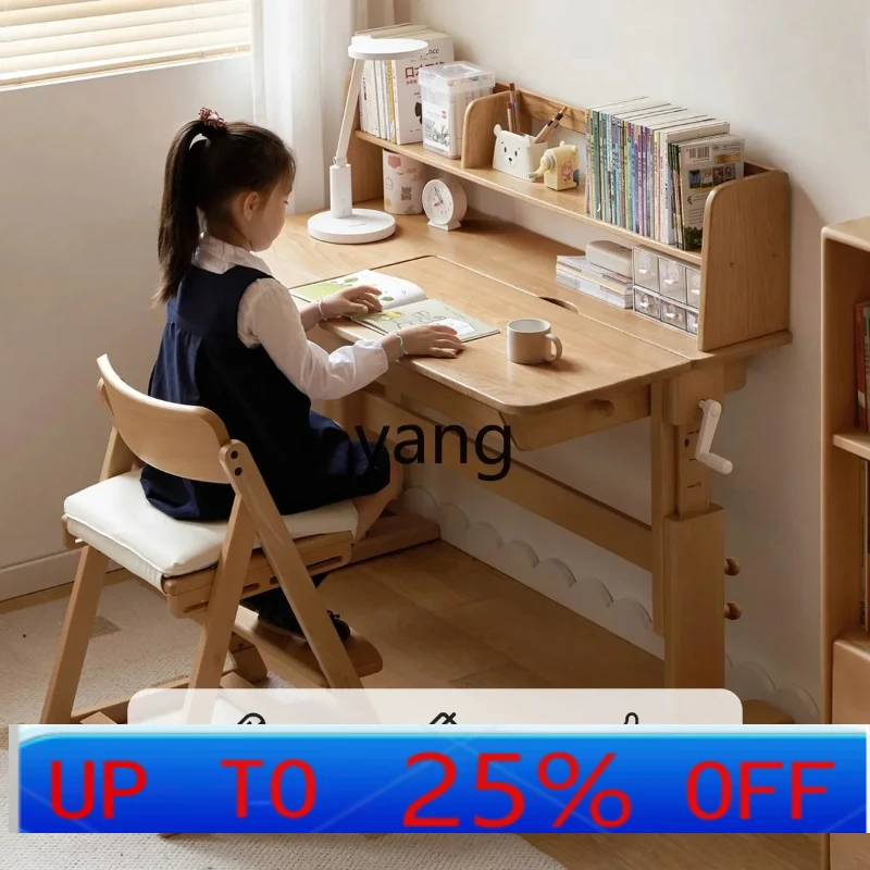 LH Solid wood learning desks and chairs Solid wood writing lifting desk