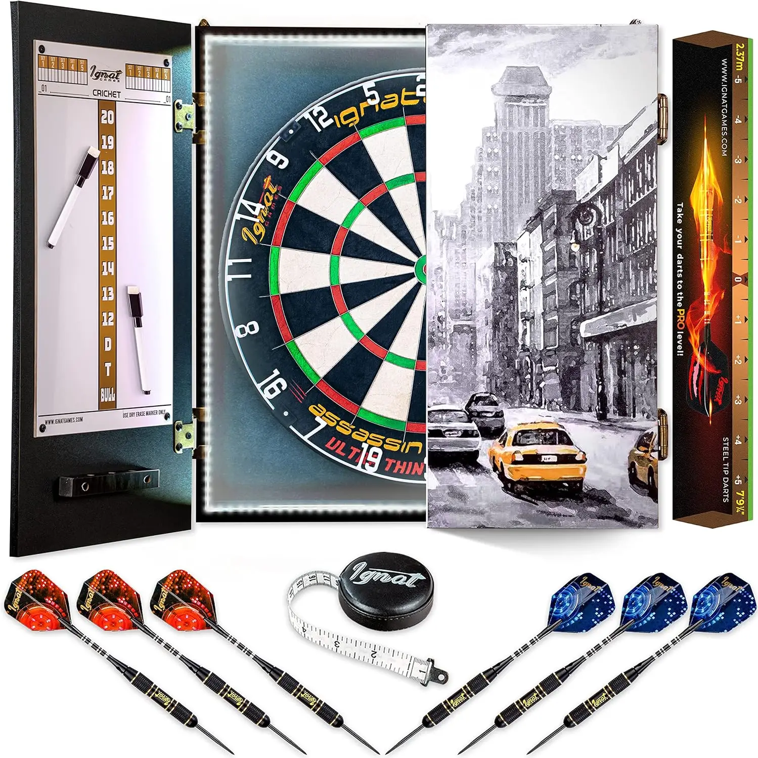 Professional Dart Board Set para Adultos, 6 Professional Dardos Aço, Sisal Queniano, Competição Tamanho