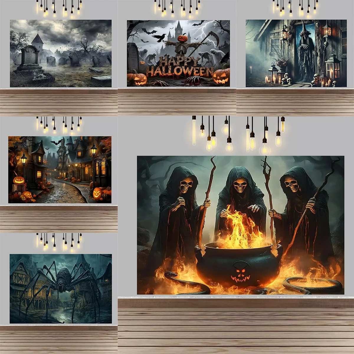 

Halloween Theme Party Decor Background Halloween Bloody Horror Haunted House Ghost Scene Decor Party Supplies Photo Backdop