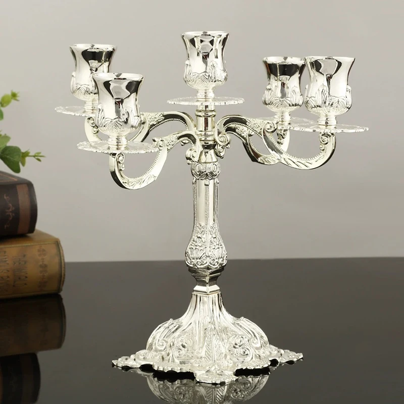 PEANDIM European Classical Home Candlestick Decor Church Prayer Candle Holder Wedding Party Table Candle Stand Ornaments