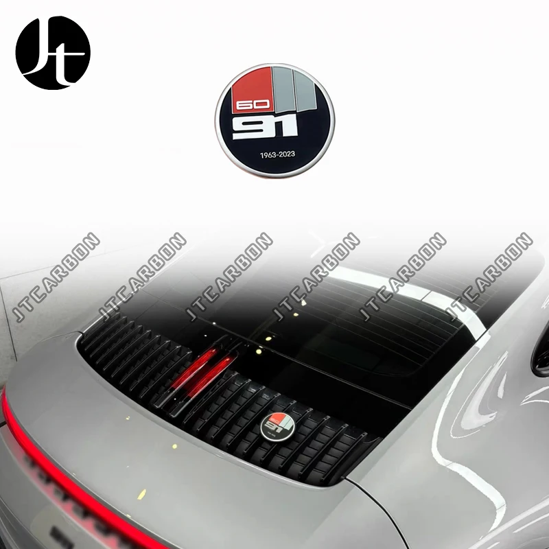 For Porsc 992 Carrera 4S Turbo Targa Accessories Decal Tail Cap 60th 100th Anniversary Metal Logo Ventilation Grille Badge