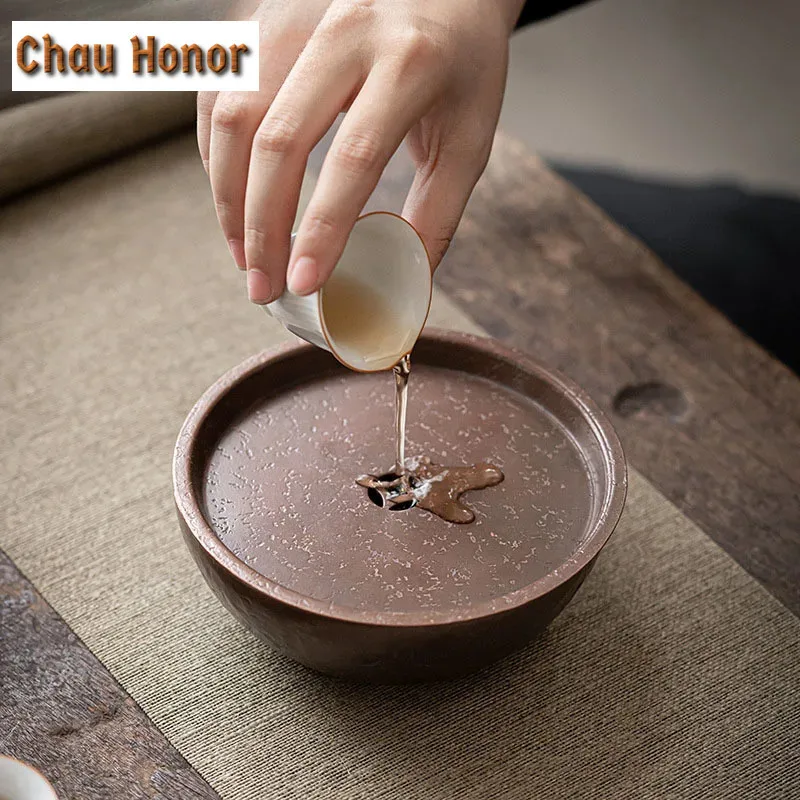 420ml Japanese Style Red Copper Jianshui Dry Bubble Tray Manual Pot Washing Storage Pot Pad Household Kung Fu Tea Set Ceremony
