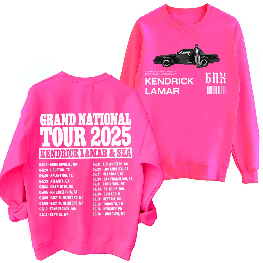 GNX Kendrick Lamar Tour 2025 Sweatshirt Harajuku Round Neck Long Sleeve Oversized Popular Music Hoodie Fans Gift