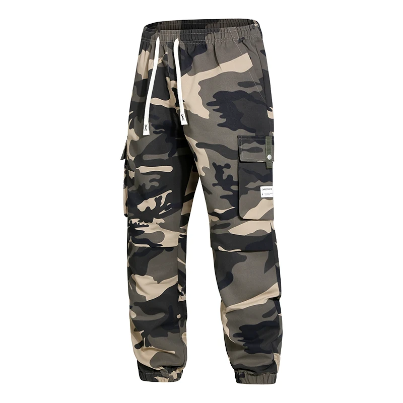 

Military green camouflage workwear pants for men spring and autumn large sized loose sporty tight-fitting 9 inch casual pants