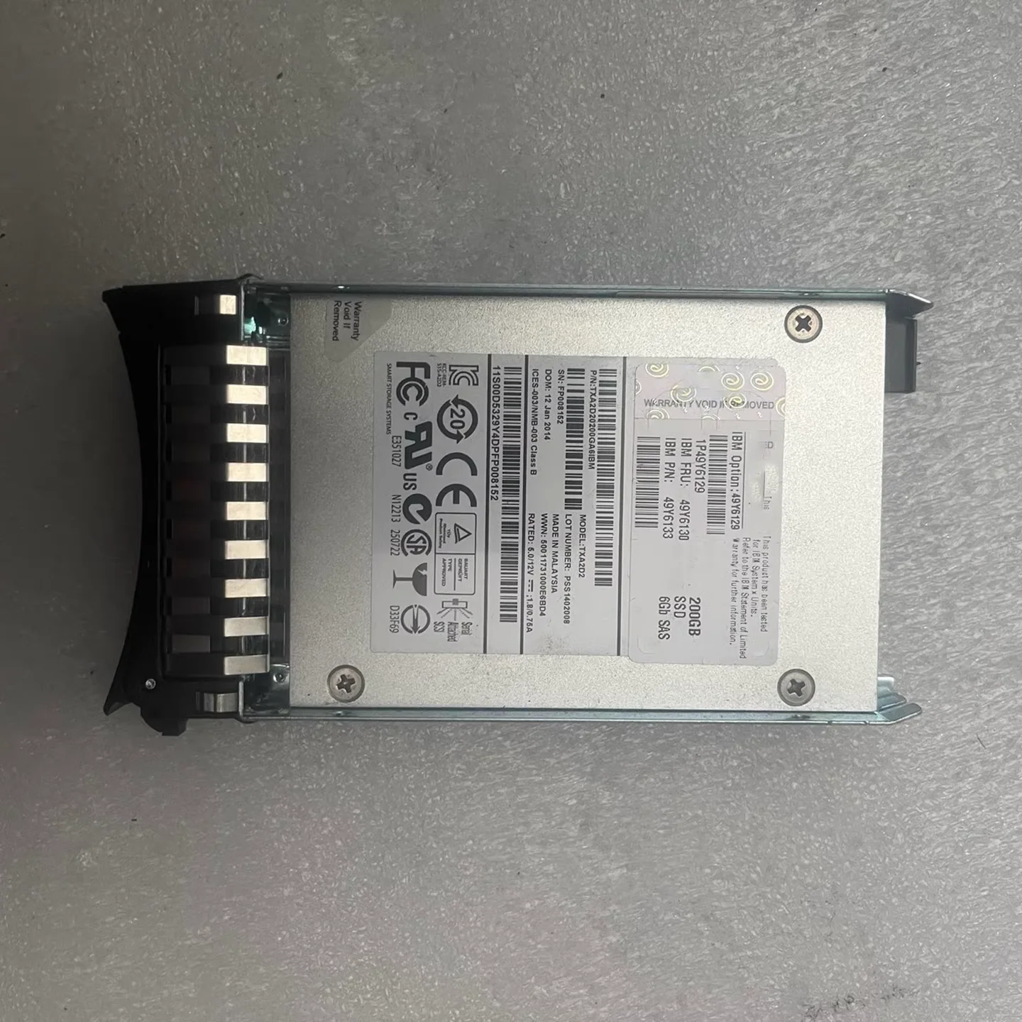 

200GB For IBM System X M4 49Y6130 49Y6133 SAS Server Solid State Disk 2.5 Inch