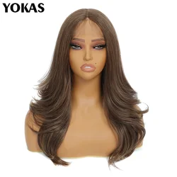 22 Inch Body Wave Synthetic Lace Front Wig for Women 13x4x1 T-Part Lace Frontal Wigs for African Female With Baby Hair