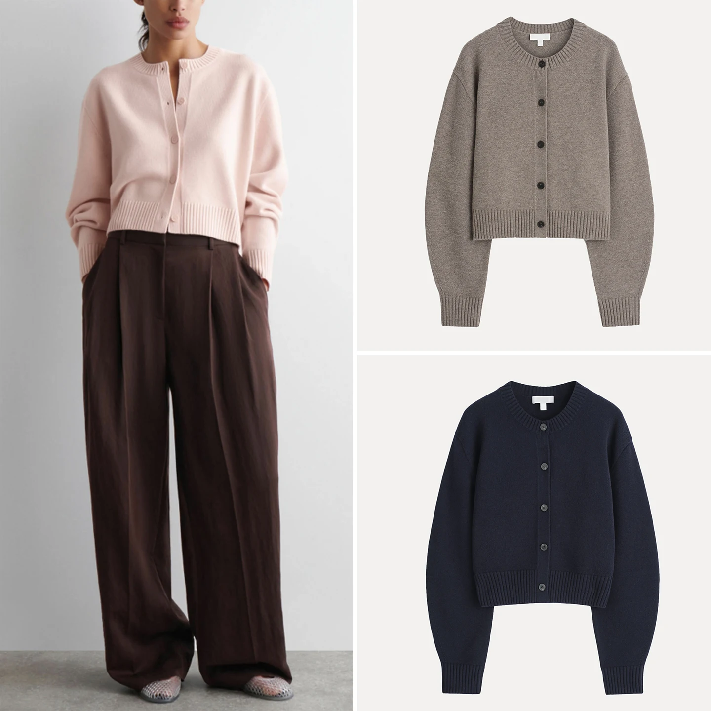 Fashionable Casual Merino Open Cardigan Women's Style Autumn New Arrival High Waist Straight Leg Pants Elegant Ladywear