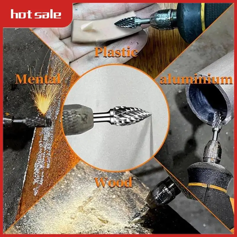 

A52I-Carbide Burr Set 1/8 Inch Shank Die Grinder Rotary Tool Rasp Bits Accessories For Woodworking Drilling Carving Engraving