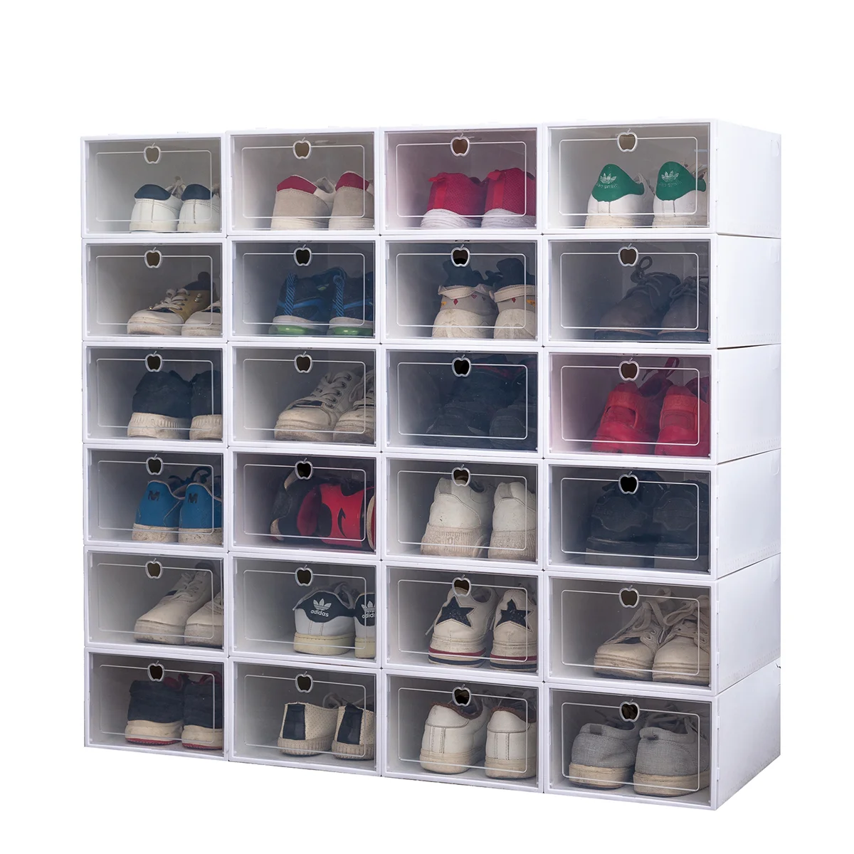 6 Pcs Display Box Work Foldable Storage Bins Sneaker Shoes Boxes Basketball Container