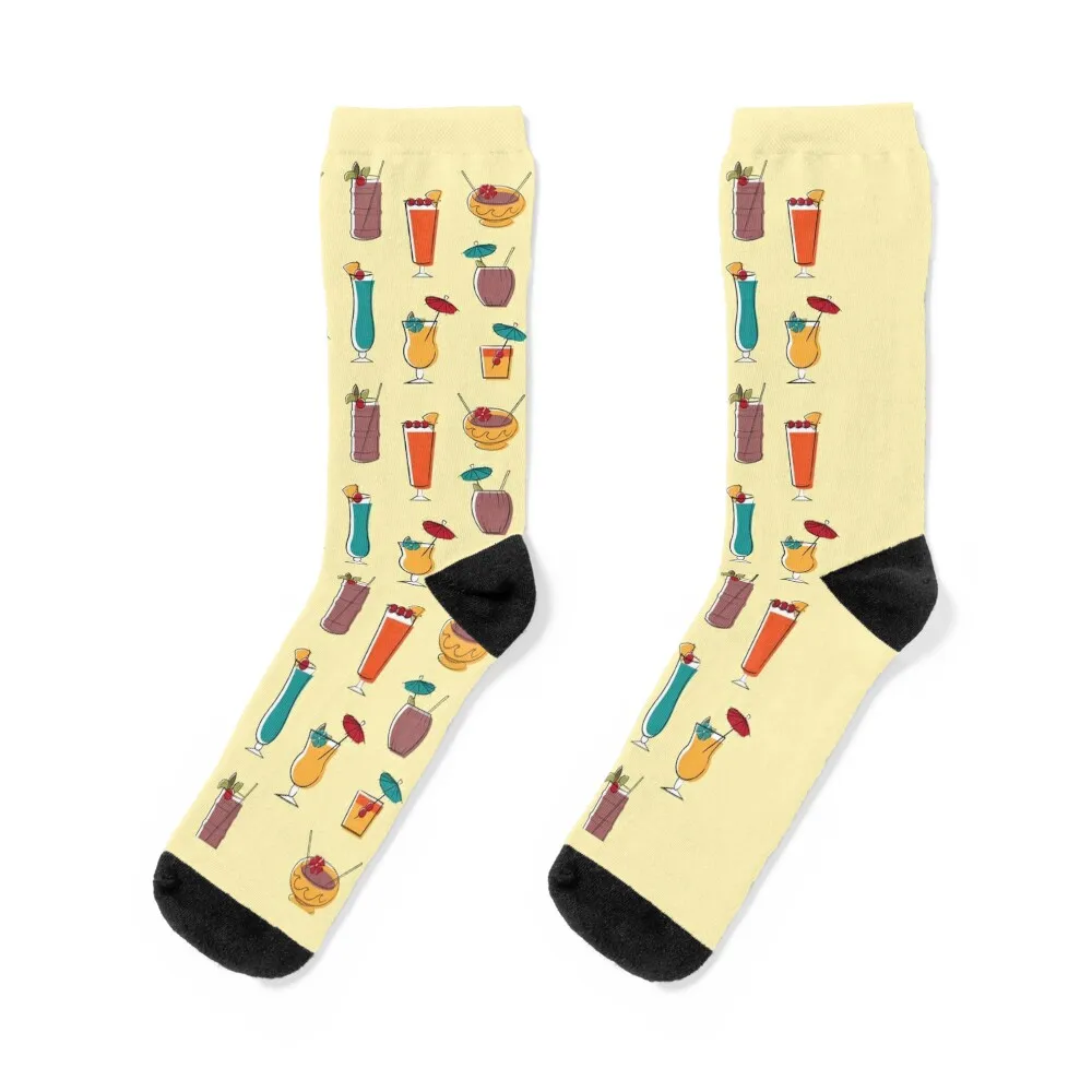 Cocktail Time Socks cartoon hiphop Thermal man winter Socks For Women Men's