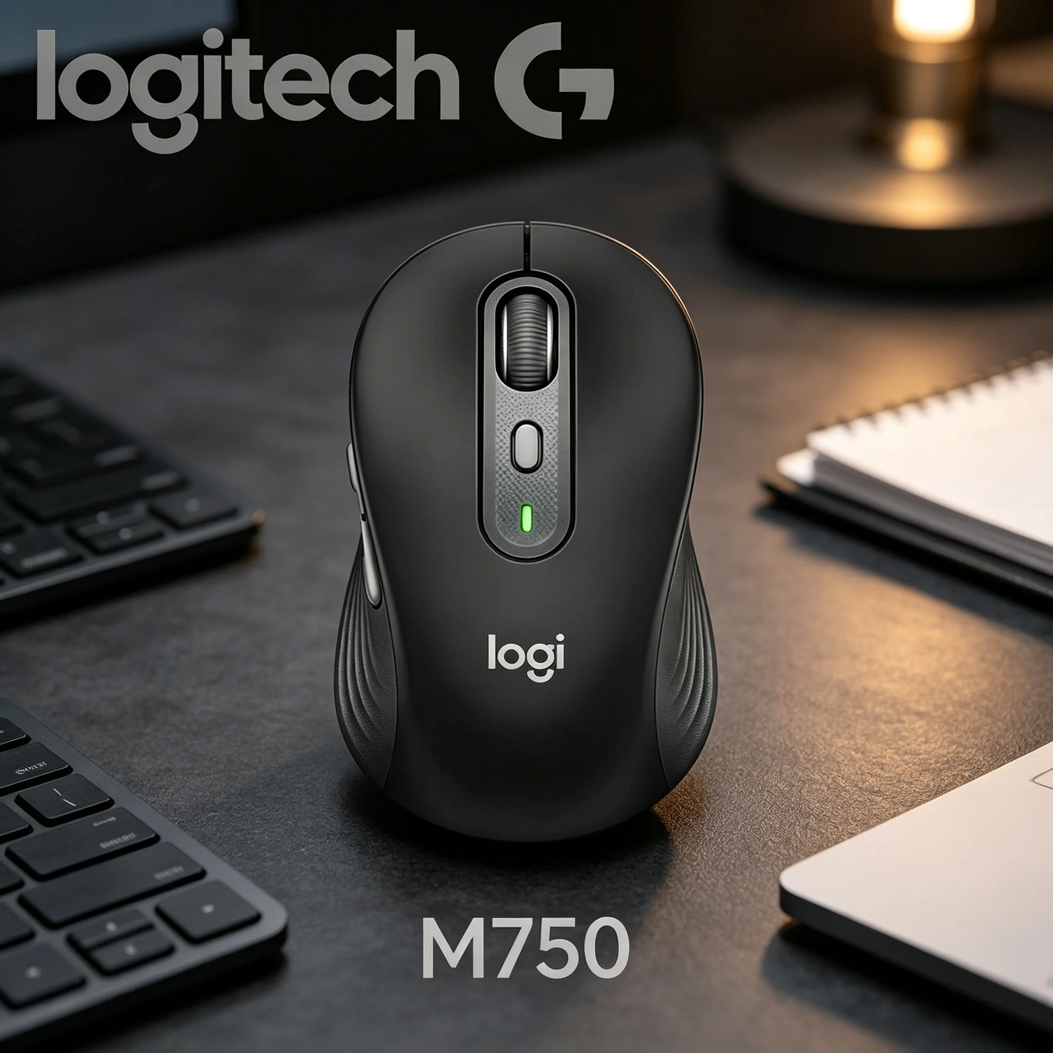 Logitech M750 Sweat‑Proof Matte Wireless Mouse Comfort Grip Even For Long Continuous Office Computer Working Hours