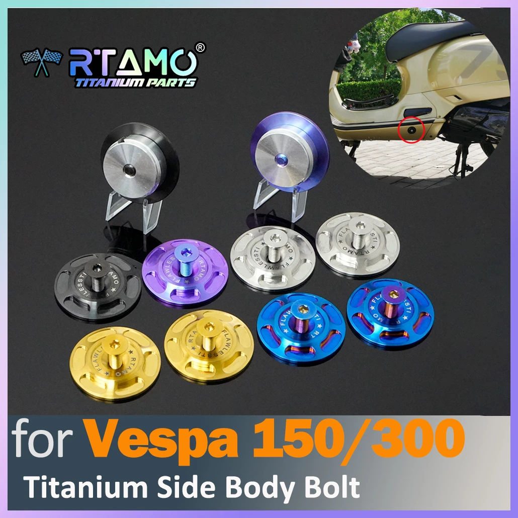 RTAMO Gr5 Titanium Bolt Washer Frame Plug Body Side Cover Fit for Vespa Sprint 150/180 Primavera 150/180 GTS/GTV300