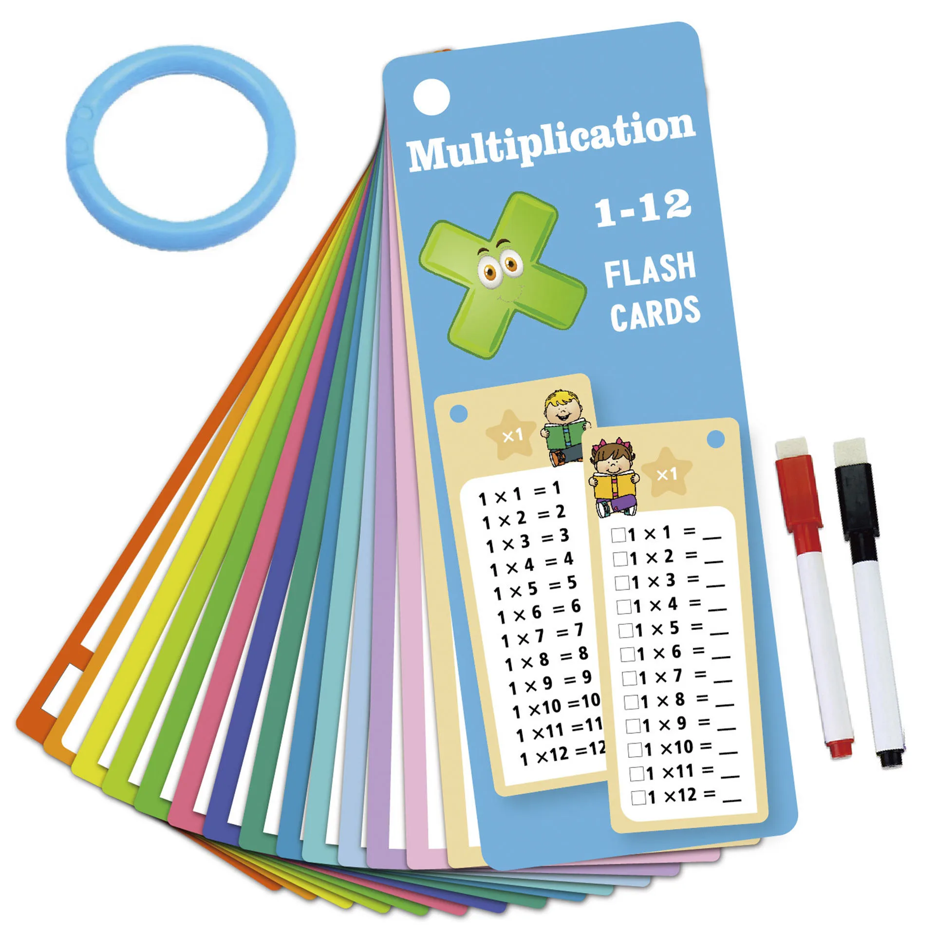 15Pcs/set Math Addition Subtraction Multiplication Division Erasable Reusable Number Learning Cards Children\'s Math Teaching Aid