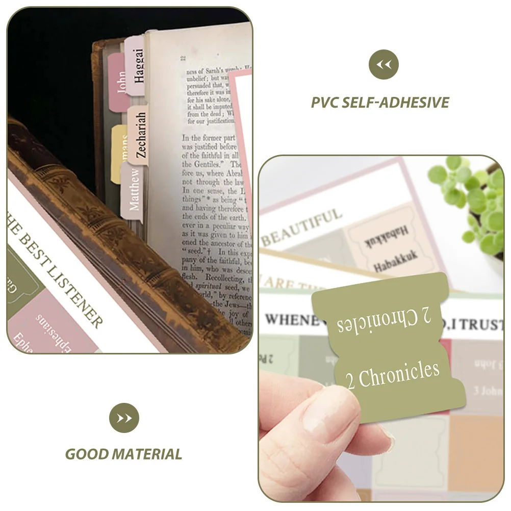

5 Sheets Bible Tabs with Colorful Design Long-Lasting Adhesive Labels for Quick Reference Bible Study Accessories for Men Women
