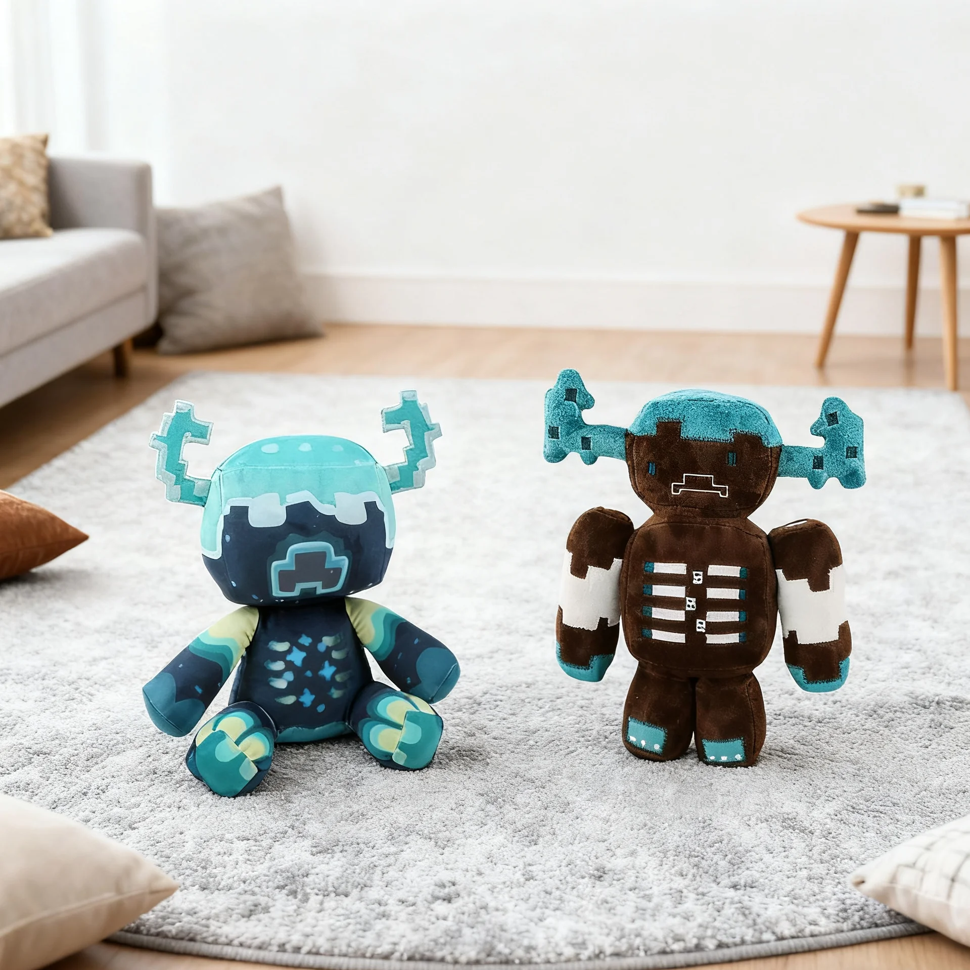 かわいい茶色の牛のぬいぐるみ、ワーデンドール、クリスタル、超柔らかいアニメのぬいぐるみ、青いモンスターのおもちゃ、子供、キッズ、クリスマスプレゼント